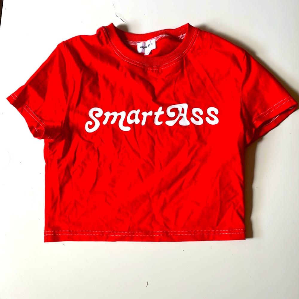Super down red Smart Ass tshirt xxs